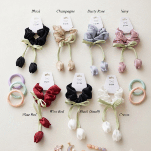 Elegance & Bloom: Silk Tulip Scrunchies & Hair Accessories Collection